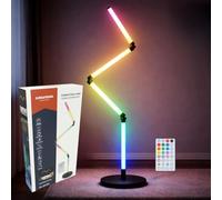 Grundig Lampadaire LED - Lampadaire Salon LED RGB avec 24 Modes et Capteur Musical - Lampe Sur Pied Multicolore avec Télécommande - Lampadaire LED Pliable - 137 cm - Noir