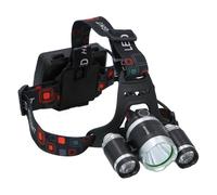 GRUNDIG Lampe Frontale Rechargeable LED - 3 Points Lumineux 200 Lumens - Bandeau Réglable et Résistante à l'Eau - Idéale pour Extérieur et Travaux