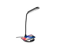 Grundig Lampe de Bureau avec Chargeur sans Fil - Lampe LED Dimmable Tactile - Lampe de Chevet avec 3 Couleurs de Lumière - USB-C - Bras Flexible pour Éclairage Réglable