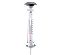 Grundig Lampe solaire Thermomètre G – thermomètre intégré, chrome gris, 57 cm, autonomie 6–8 h