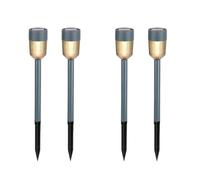 Grundig Lampe Solaire Exterieur 4 Pièces - Lumière Solaire Jardin Blanc Chaud - Eclairage Exterieur Solaire IP44 - Lampe Solaire Jardin avec Batterie Rechargeable