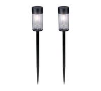 Grundig Lampe Solaire Exterieur Lot de 2 - Lumiere Solaire Jardin avec Piquet - Filament Blanc Chaud - Etanche IP44 - Autonomie 6-8h - Installation Facile