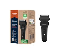 GRUNDIG MS 6330 Rasoir pour homme 60 minutes, pliable, système de coupe à 3 voies, boîtier 74% plastique recyclé, noir