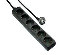 Grundig Multiprise 6 Prises 16A/250V - Prise Multiple 1,5M - Boîtier max. 3680W - Noir