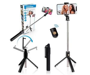 Grundig Perche Selfie et Trépied pour Téléphone Portable Bluetooth avec Télécommande Rotatif 120°