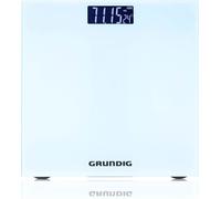 Grundig Pèse-personne numérique - Plage de pesée jusqu'à 180kg - Mesure du poids en kg/lb - Précis jusqu'à 500g - avec affichage numérique - Blanc - Verre