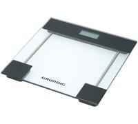 Grundig Pèse-personne numérique en verre trempé - Charge maximale : 180 kg - Kilos, pounds, pierres - Avec 2 piles AAA