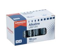 Grundig Piles Alcalines AA LR6 1.5V - Pack De 18-2100mAh D’Énergie - pour Télécommandes Horloges Jouets Et Plus - Boîte en Carton avec Fenêtre