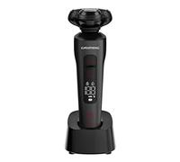 Grundig ProClub MS 9130 Rasoir pour homme, BeardCare Sensor, boîtier extérieur en plastique 61 % plastique recyclé, lames en titane, Wet & Dry, tondeuse à cheveux longs, noir mat/rouge