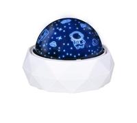 Grundig Projecteur Étoiles Enfant - Veilleuse Astronaute et Étoiles - Rotation 360° et Lumière Multicolore - Recharge USB-C - Socle Blanc