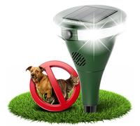 GRUNDIG Répulsif à ultrasons parfait contre les chats et les chiens dans le jardin - Détecteur de mouvement à 360 degrés avec 8 flashs, 2 bandes de fréquence, solaire, batterie, étanche IP44 (appareil