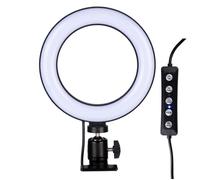 Grundig Anneau lumineux Selfie Light avec clip RGB et lumière blanche Ø16 cm col flexible 48 LEDs