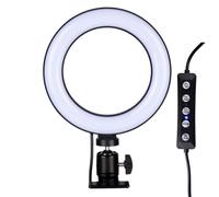 Grundig Ring Light avec Support Telephone - Lampe sur Pied avec Pince de Table -