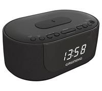GRUNDIG, SCC400, Radio réveil FM Chargeur Induction, Double Alarme, Luminosité réglable, Affichage Blanc, Fonction BT, Port USB Chargeur, Noir, pour la Table de Chevet