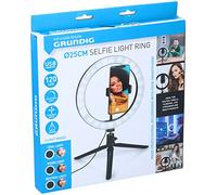 Grundig Selfie Ringlight - Anneau Lumineux - pour Smartphone - Social Media et Vlogs - LED - Flexible - 25 cm