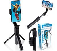 Grundig Selfie Stick avec stabilisateur - Support de téléphone portable avec télécommande Selfiestick avec trépied - Support pour smartphone horizontal ou vertical - Selfie Stick Bluetooth - Noir