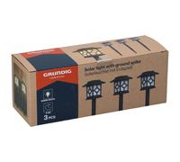 Grundig Solar Garden Lamps Set 3 pièces - Éclairage de jardin à énergie solaire