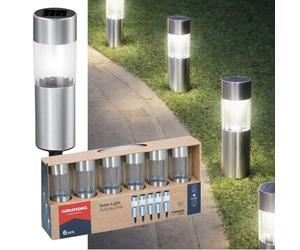 GRUNDIG Solar Garden Lights 6 pièces - Lumières solaires pour l’extérieur - Éclairage de jardin