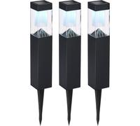 Grundig Solar Gartenbeleuchtung 1 Stück - Lampe de jardin à énergie solaire - Lampe solaire - Torches de jardin - Lampes d'extérieur LED - Noir