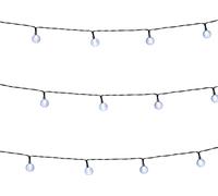 Grundig Solar Power Light String 9 M - Chaîne de 50 lumières avec panneau solaire - Lumière blanche chaude - 8 modes - Noir
