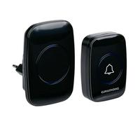 Grundig Sonnette sans Fil - Carillon sans Fil 300m Portée - Récepteur Brancheable avec LED et 60 Mélodies - Bouton Pile Incluse - Installation Facile - Noir
