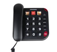 Grundig Téléphone Fixe Senior - Grandes Touches, Bouton SOS et Mémoires Photo -