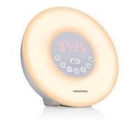 Grundig Lampes de Réveil - Radio Réveil - Enceinte Bluetooth - AUX et USB - Sons de la Nature - Blanc