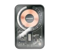 Grundig Wireless Power Bank Transparent 5000mAh - Batterie Externe entrée et Sortie USB-C - Recharge sans Fil - Compatible MagSafe pour iPhone 12 et supérieur - Compact - Câble Type-C Inclus