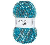 Grundl 100 grammes de grà¼ndl l'alaska Le Fil de Corde Print Coleur Bleu, Argent, Gris (05)