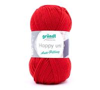Grundl 2676-06 Happy Knitting Pelote de fils à tricoter à tricoter Rouge brique 100 g
