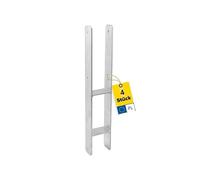 GRUNDLINE - Ensemble de 4 ancres en H pour poteau - Ancre en H 12x12 - Ancre de poteau - Support de poteau à encastrer - Pied de support - Patte de poutre - Support de poteau - Connecteur de bois