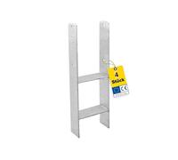 GRUNDLINE - Ensemble de 4 supports de poteau en H - Ancre en H 16x16 - Support de poteau - Support de poteau à encastrer - Pied de support - Patte de poutre - Support de poteau - Connecteur de bois