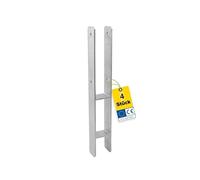 GRUNDLINE - Ensemble de 4 supports de poteau en H - Ancre en H 7x7 - Support de poteau - Support de poteau à encastrer - Pied de support - Patte de poutre - Support de poteau - Connecteur de bois