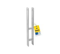 GRUNDLINE Lot de 4 supports de poteau d'ancrage en H - Ancre en H 8 x 8 - Ancrage de poteaux - Support de poteau à sceller dans le béton - Pied de support - Chaussure de poutre - Support de poteau