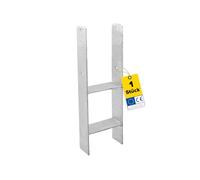 GRUNDLINE - Pied de support pour poteau d'ancrage - Type H galvanisé à chaud - PSH - 161 x 600