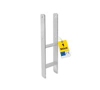 GRUNDLINE Support de poteau d'ancrage en H 12 x 12 cm - Ancre de poteau - Support de poteau à sceller dans le béton - Pied de support - Chaussure de poutre - Support de poteau - Connecteur en bois