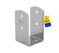 GRUNDLINE Support de poteau en U à visser - Ancrage de poteau 100x100 - Support de poteau - Profil U en acier - Ancrage au sol pour poteaux en bois - Sabots de poteau - Pied de support pour poteau de