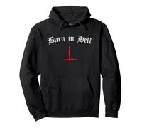 Grunge gothique occulte Satan Devil Black Burn In Hell Baphomet Sweat à Capuche