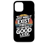 Grunge Retro Circle Just Make It Exist First Citation Coque pour iPhone 12/12 Pro