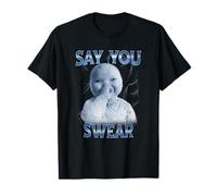 Grunge Say You Swear AI Niche Bébé Tenant Laugh Genz Meme T-Shirt