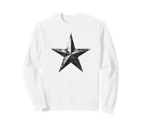 Grunge Star Distressed Retro Red Vintage Graphic Sweatshirt