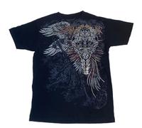 Grunge T-shirt graphique pour femmes Y2k vintage gothique t-shirt adolescentes filles esthétiques emo baggy tops années 2000 vêtements alternatifs, Cross Wing Noir-17, Taille M