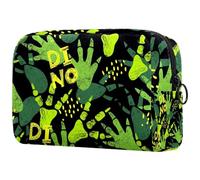 Grunge Trousse de toilette pour femme, grande trousse de toilette de voyage avec fermeture éclair et empreinte de patte de dinosaure, multicolore, 18.5x7.5x13cm/7.3x3x5.1in, Trousse de toilette