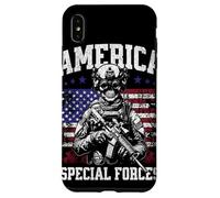 Grunge US Flag Army Skeleton Military Special Forces Coque pour iPhone XS Max