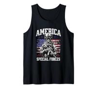 Grunge US Flag Army Skeleton Military Special Forces Débardeur