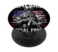 Grunge US Flag Army Skeleton Military Special Forces PopSockets PopGrip Adhésif
