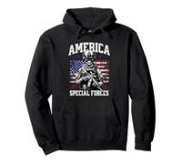 Grunge US Flag Army Skeleton Military Special Forces Sweat à Capuche