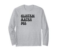 Grunge Vintage Intolérance Thème Humour Gluten Hates Me Manche Longue