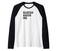 Grunge Vintage Intolérance Thème Humour Gluten Hates Me Manche Raglan