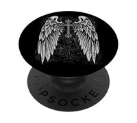 Grunge Wings Angel on Back Cross y2k 2000s Goth Emo Harajuku PopSockets PopGrip Adhésif